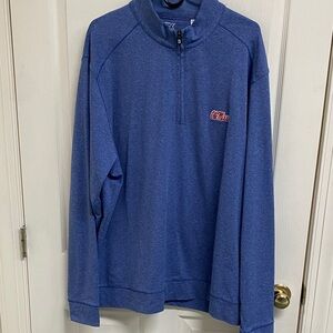 Men’s XXL Cutter & Buck Blue Quarter-Zip Pullover with Red Ole Miss Logo